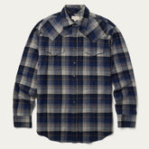 Brushed Flannel Western Shirt Blue | Stetson