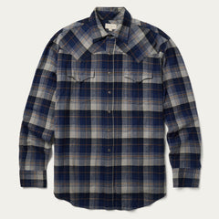 Brushed Flannel Western Shirt Blue | Stetson