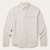 Heathered Flannel Button-Down Shirt White | Stetson