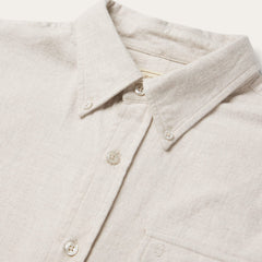Heathered Flannel Button-Down Shirt White | Stetson
