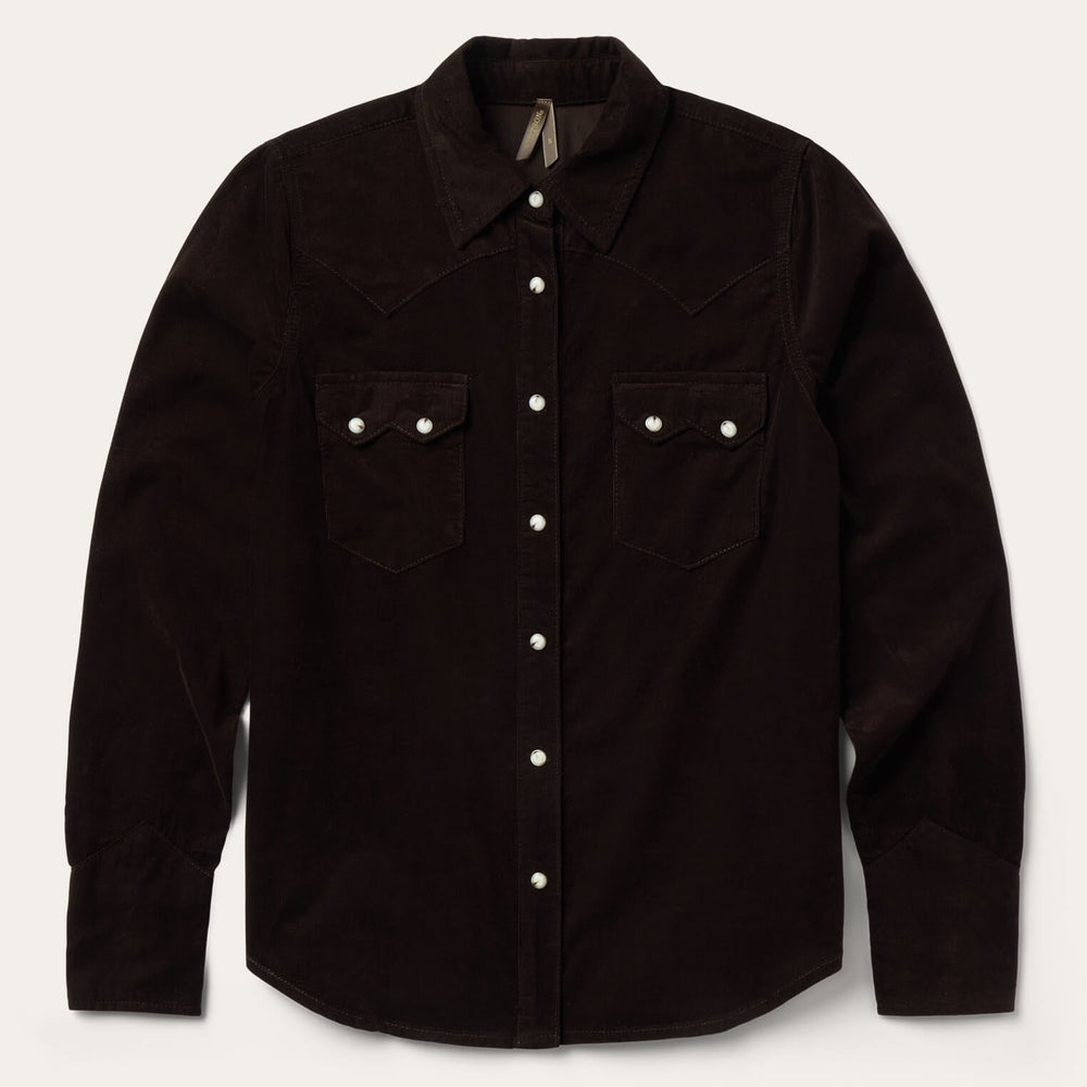 Corduroy Denim Western Shirt Brown | Stetson
