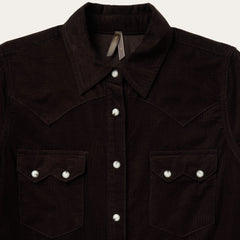 Corduroy Denim Western Shirt Brown | Stetson