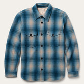 Wool Plaid Shirt Jacket Blue | Stetson