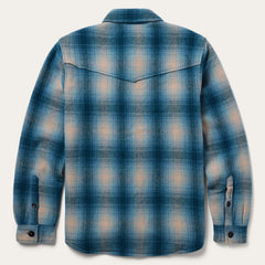 Wool Plaid Shirt Jacket Blue | Stetson