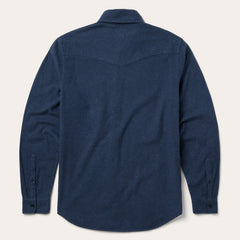 Heathered Flannel Button-Down Shirt Blue | Stetson