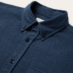 Heathered Flannel Button-Down Shirt Blue | Stetson