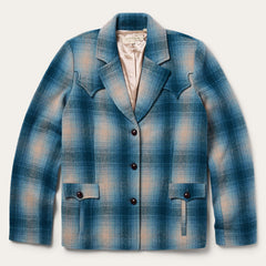Wool Plaid Western Blazer Navy | Stetson