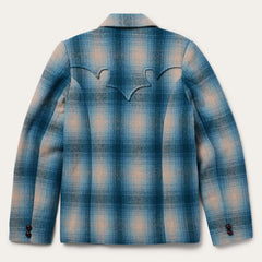 Wool Plaid Western Blazer Navy | Stetson
