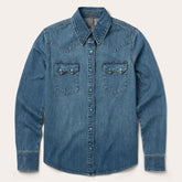 Turquoise Snap Western Denim Shirt Blue | Stetson
