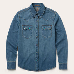 Turquoise Snap Western Denim Shirt Blue | Stetson