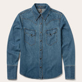Chocolate Snap Western Denim Shirt Blue | Stetson