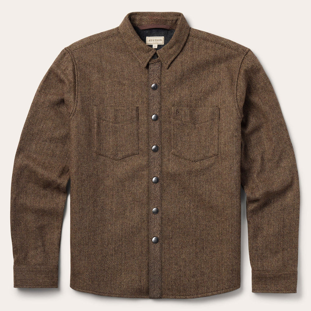 Herringbone Shirt Jacket Brown | Stetson