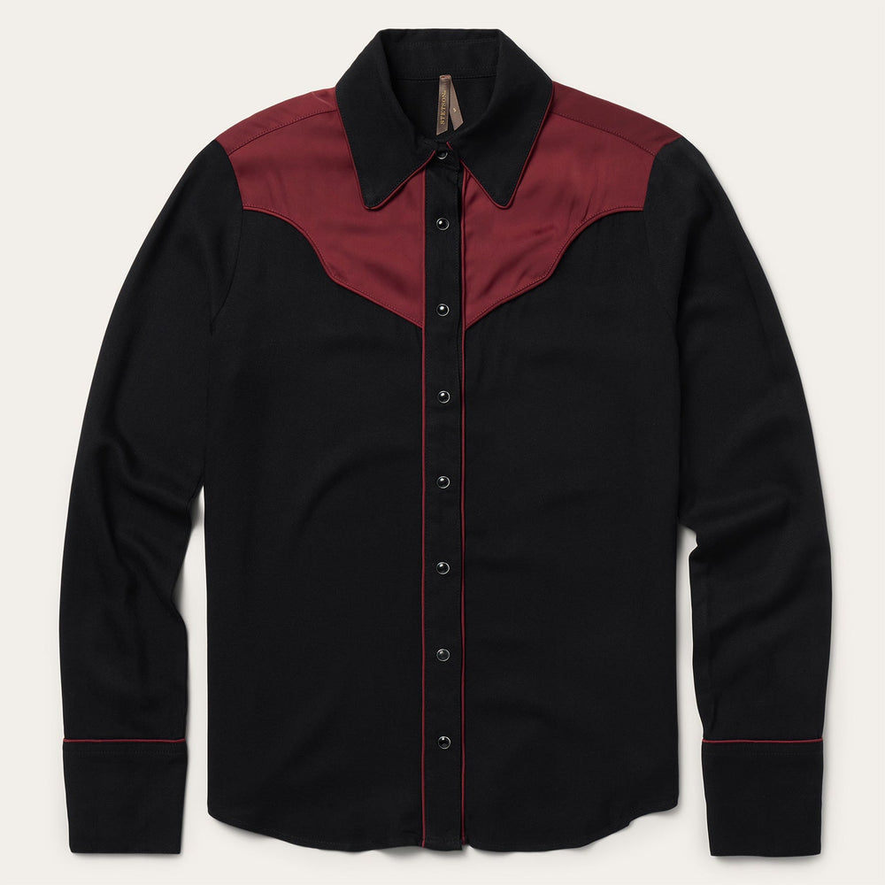 Piped Western Blouse Black | Stetson