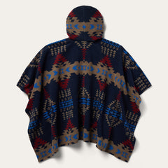 Hooded Serape Blanket Wrap Blue | Stetson