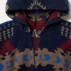 Hooded Serape Blanket Wrap Blue | Stetson