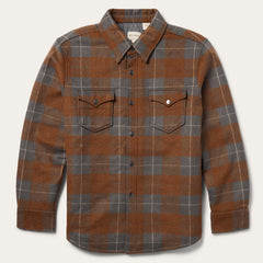 Plaid Western Shirt Jacket Brown | Stetson