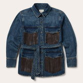 Dark Denim Fringe Jacket Blue | Stetson