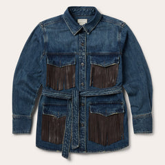 Dark Denim Fringe Jacket Blue | Stetson
