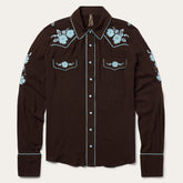 Embroidered Retro Western Shirt Brown | Stetson