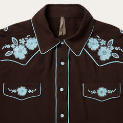 Embroidered Retro Western Shirt Brown | Stetson