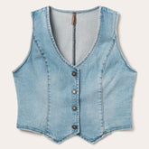 Light Rinse Denim Vest Blue | Stetson
