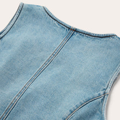 Light Rinse Denim Vest Blue | Stetson