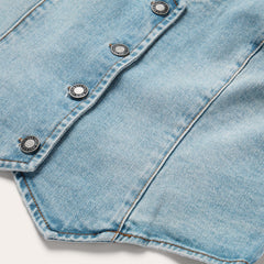 Light Rinse Denim Vest Blue | Stetson