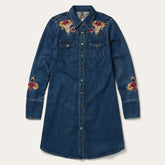 Embroidered Western Shirt Dress Blue | Stetson