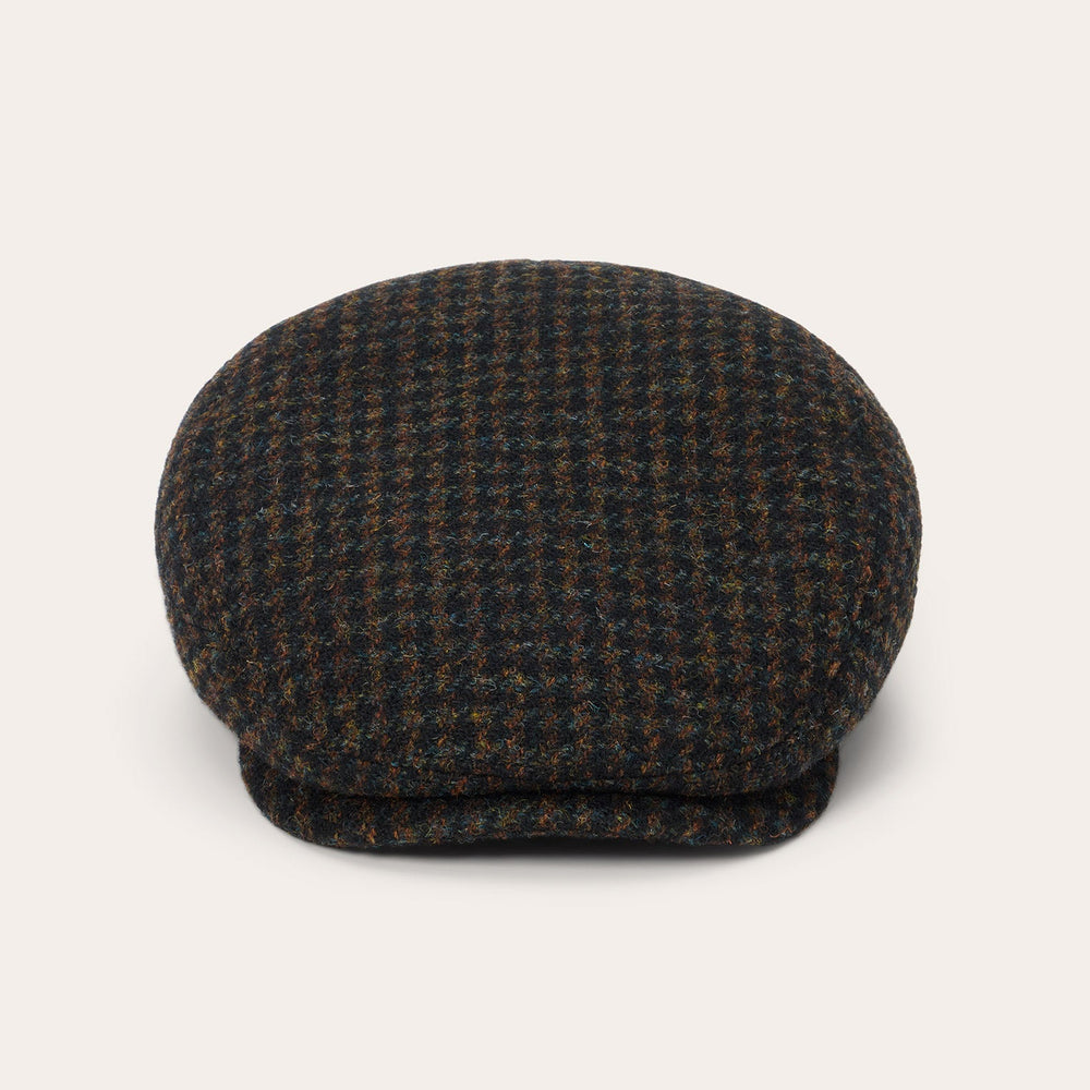 Harris Tweed Houndstooth Driver Cap Midnight Blue W/ Brown Shades | Stetson