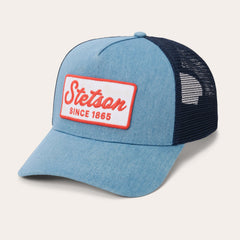 Washed Denim 1865 Patch Trucker Cap Blue | Stetson