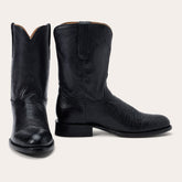 Clay Smooth Ostrich Roper Boots Black | Stetson