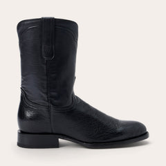 Clay Smooth Ostrich Roper Boots Black | Stetson
