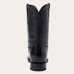 Clay Smooth Ostrich Roper Boots Black | Stetson