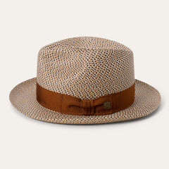 Emin Straw Fedora Brown Mix | Stetson