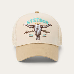 Skull Trucker Hat Off White / Khaki | Stetson
