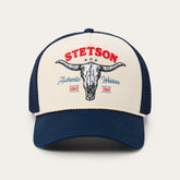 Skull Trucker Hat Off White / Blue | Stetson