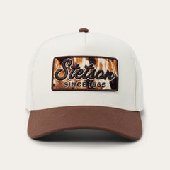 Cowhide Patch Trucker Hat Off White / Brown | Stetson