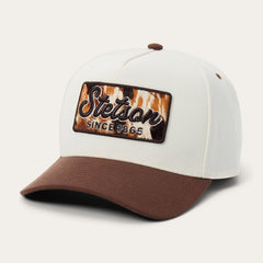 Cowhide Patch Trucker Hat Off White / Brown | Stetson