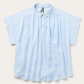 Twill Collared Blouse Blue | Stetson