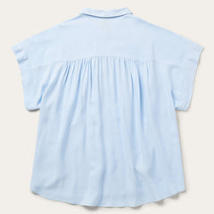Twill Collared Blouse Blue | Stetson