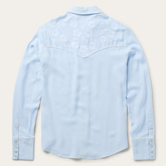 Embroidered Retro Western Shirt Blue | Stetson