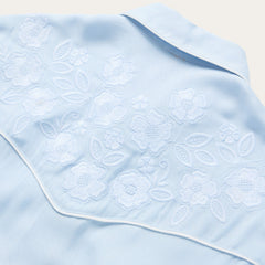 Embroidered Retro Western Shirt Blue | Stetson