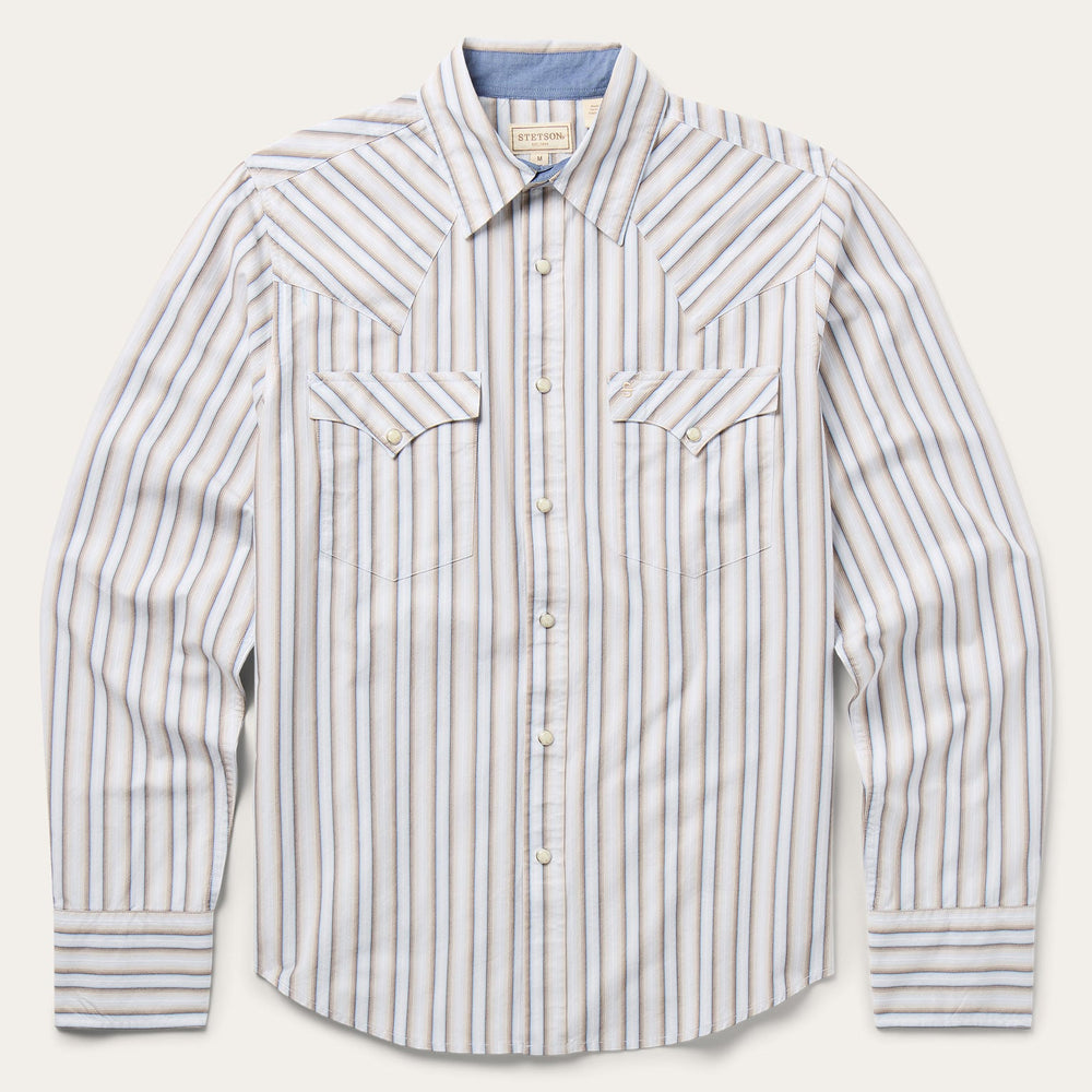 Ombre Stripe Western Shirt Brown | Stetson
