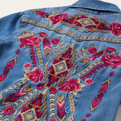 Embroidered Denim Shirt Dress Dark Blue | Stetson
