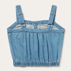 Button Front Denim Tank Top Blue | Stetson