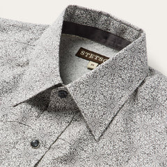 Pewter Filigree Short-Sleeve Western Shirt Grey | Stetson