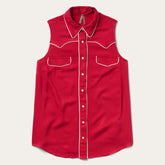 Sleeveless Retro Western Shirt Red | Stetson