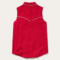 Sleeveless Retro Western Shirt Red | Stetson