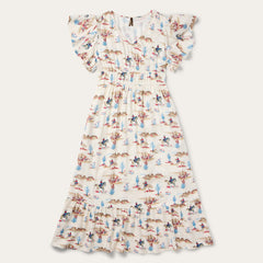 Desert Trails Print Prairie Dress White | Stetson