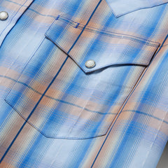 Sunrise Plaid Short-Sleeve Western Shirt Blue | Stetson